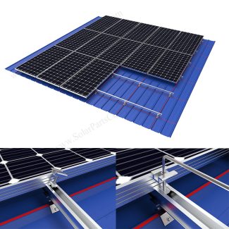 Trapezoidal metal roof with mid clamps