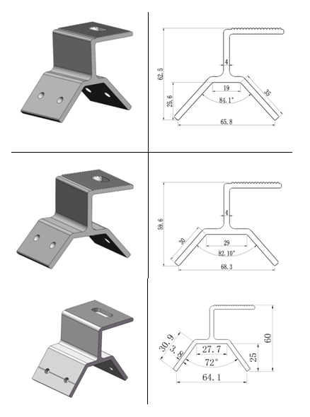 Railless solar metal roof clamps for mounting system