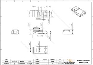 Drawing Size for Solar PV cable clip 