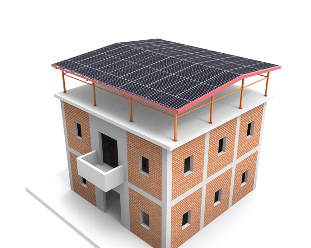 BIPV sunshed solar system for concrete roof