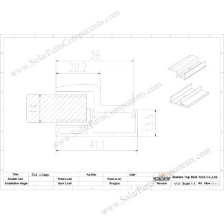 bifacial PV module end clamp sizes