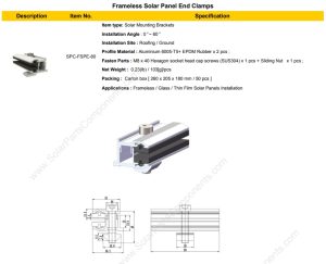 bifacial solar panel end clamps