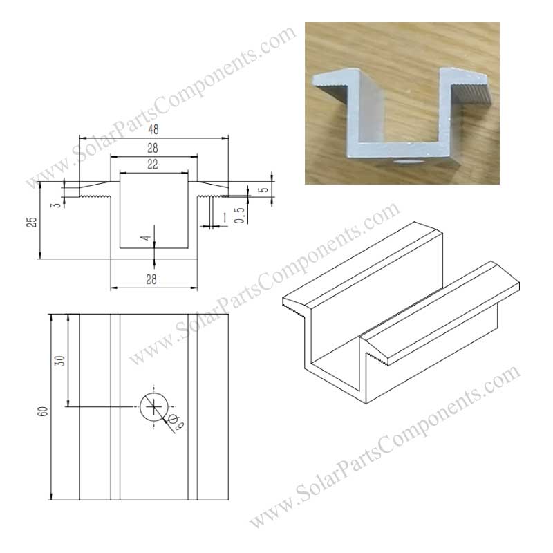 solar panel aluminum mid clamps