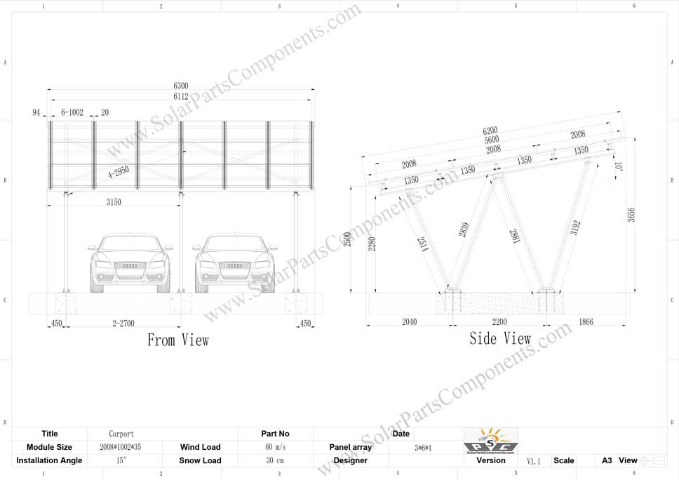 solar concrete base carport