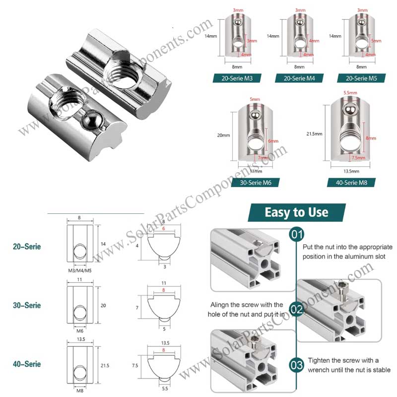 Solar sliding nuts with ball manufacture factory