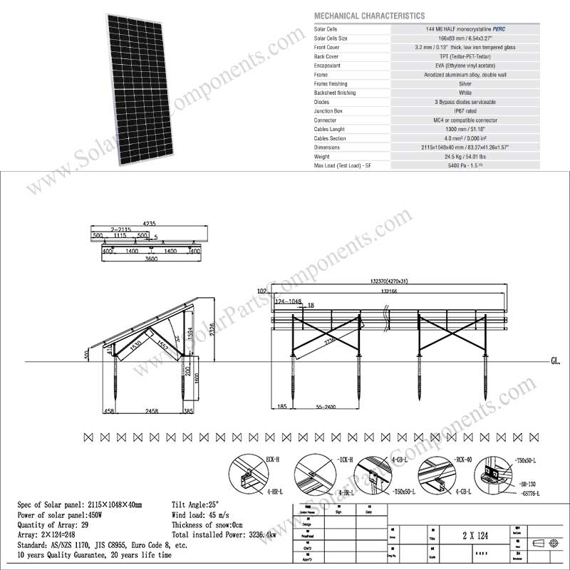 ground mount structure screw type design