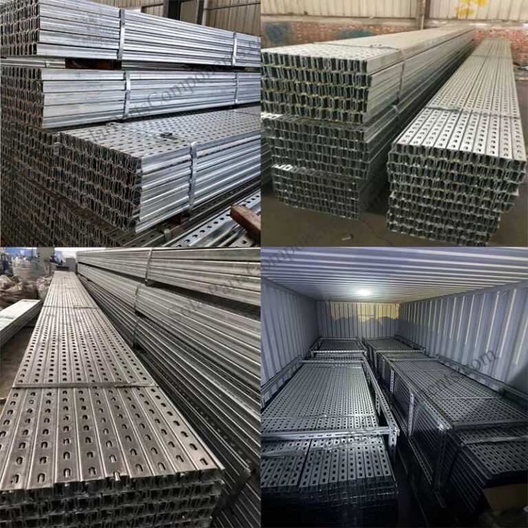 Galvanised Rectangular Rails Solar mounting galvanized steel rails strong and durable