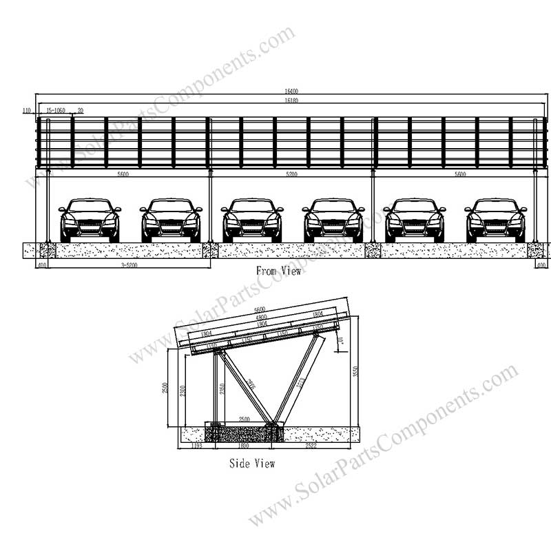 solar waterproof carport construction design