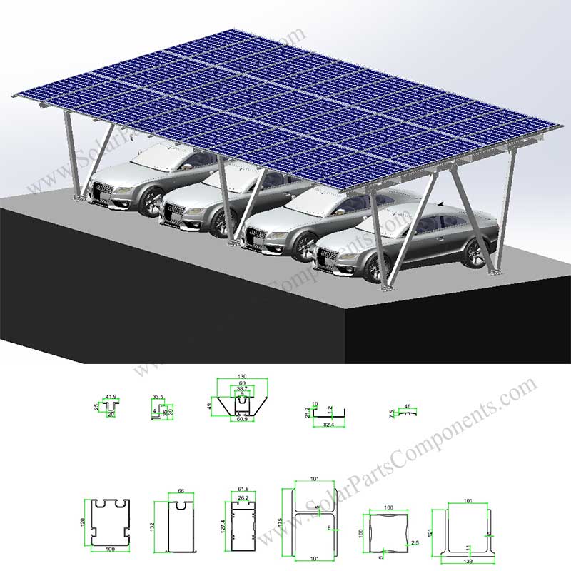 Solar waterproof carport construction factory