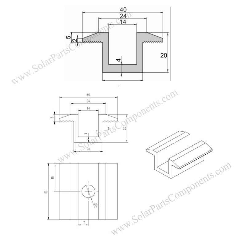 mid clamps for 45mm solar panels