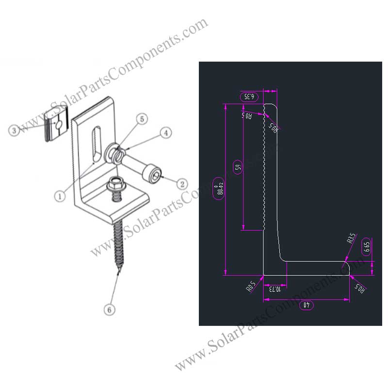 Anti-corrosion L bracket for solar roofing