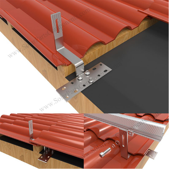 solar tile hook for roofing mounted