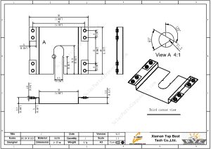 Size and drawing for Grounding Clips for Solar Panel SPC-GW-30-CG22