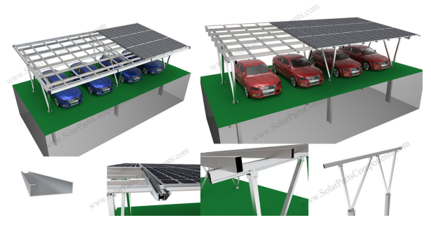 Solar mounting structure for carport mounting system