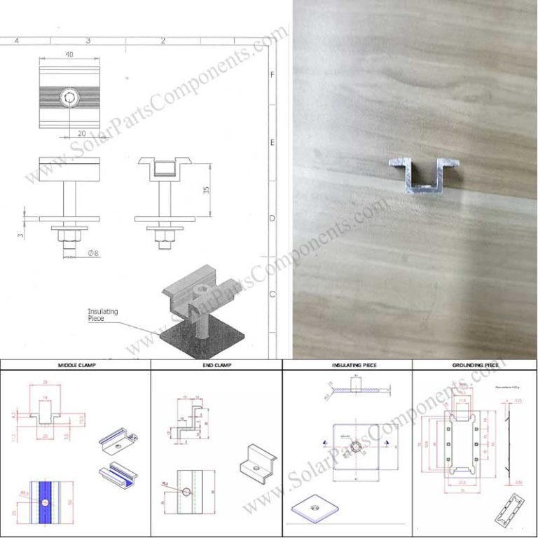 Mid Clamps & End Clamps for Solar Mounting system,customized avaible