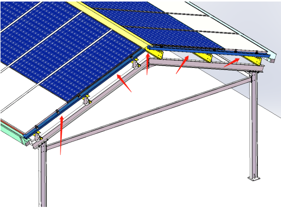 BIPV roof mounting steps