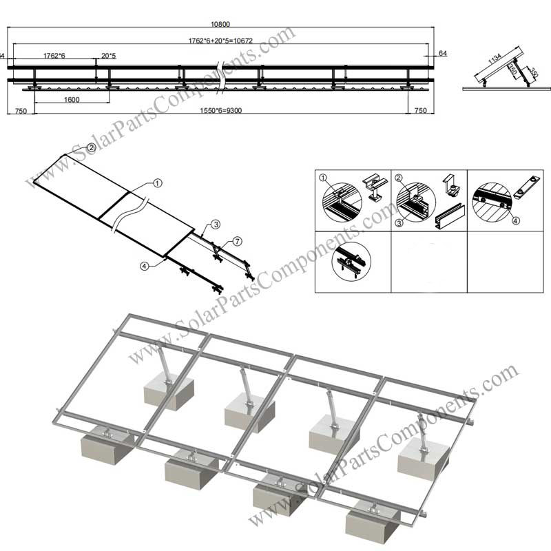 Mount brackets with tilt legs adjustable