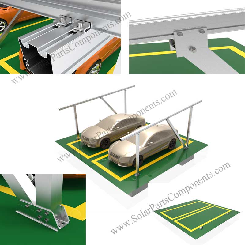 2 cars waterproof PV carport