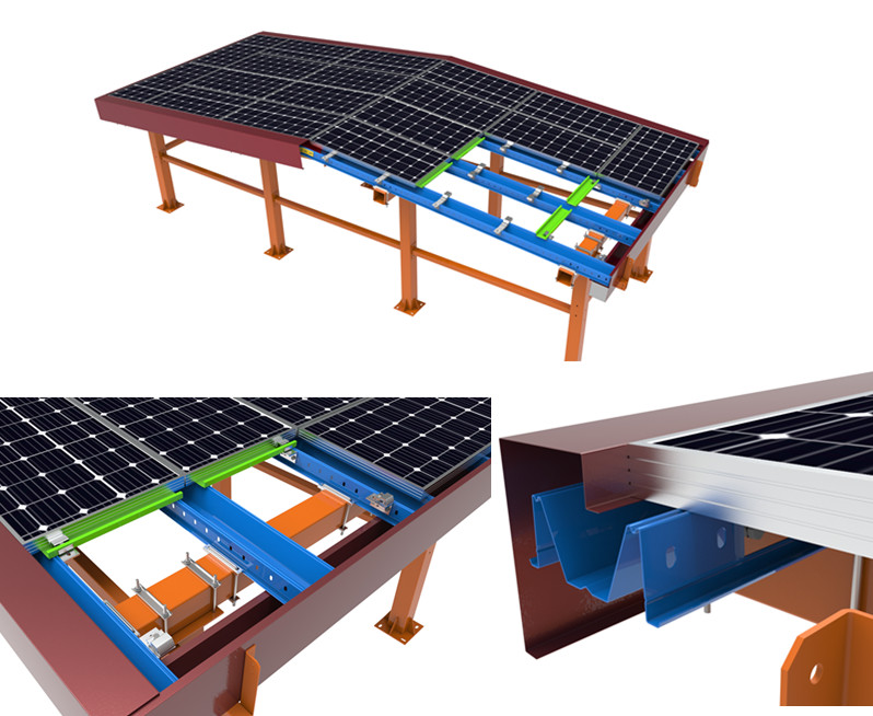 BIPV RCC Roof Sun Shed Mounting System