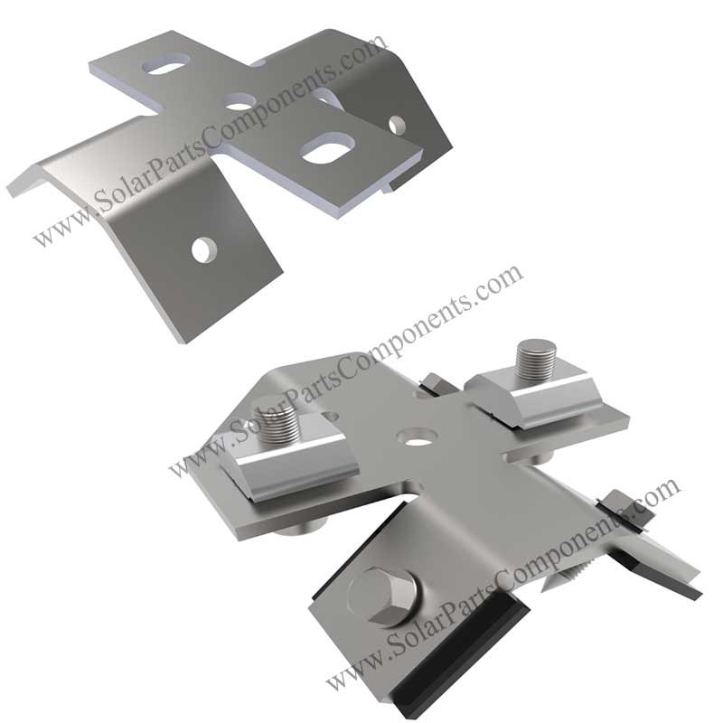 Trapezoid metal roof clamp for PV panel