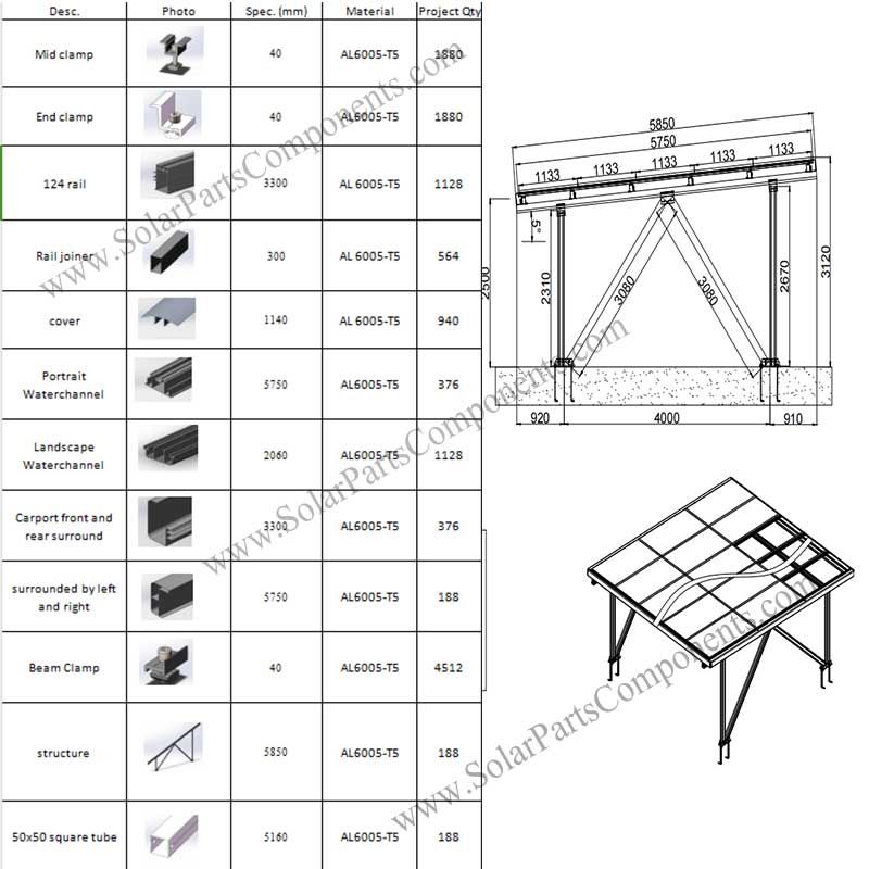 solar carport drawing