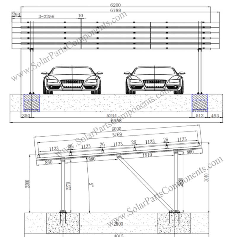 solar waterproof aluminum carport