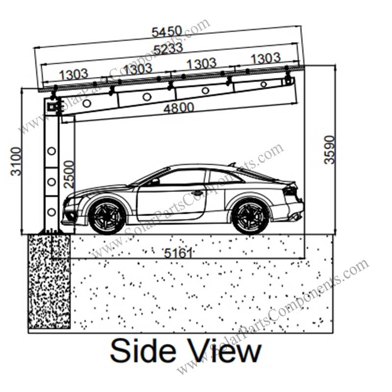 Solar carport waterproof model canopy