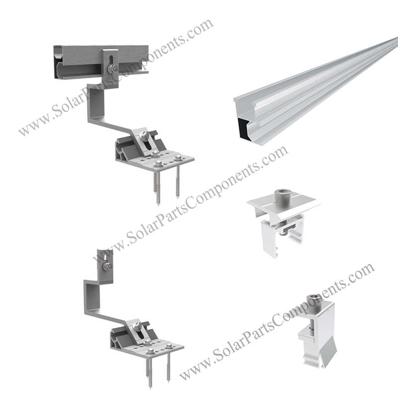 Aluminum tile hook with rail