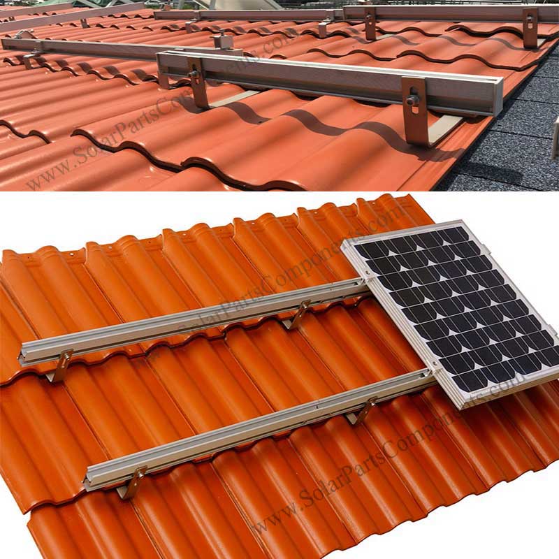 Tile roof PV mounting system