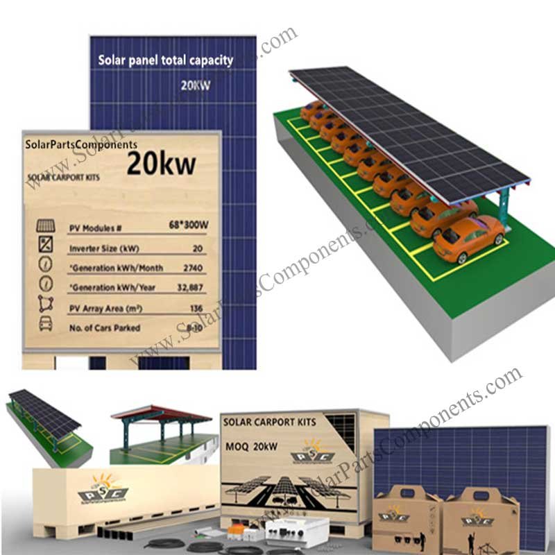 20KW solar carport kits