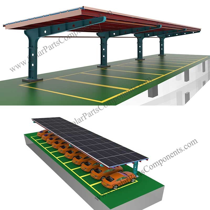 waterproof galvanized steel solar carport