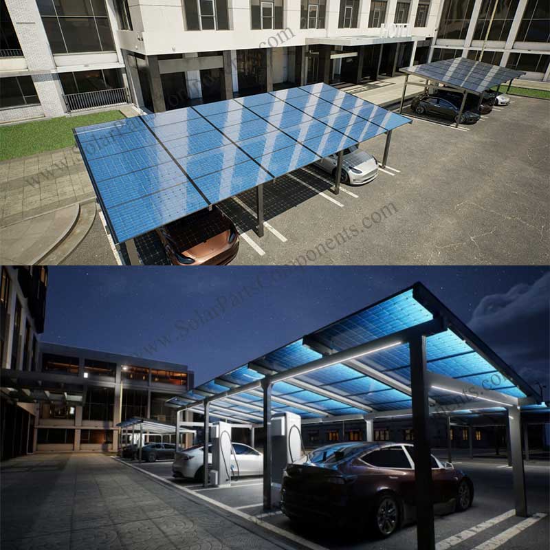 Waterproof solar pergola carports