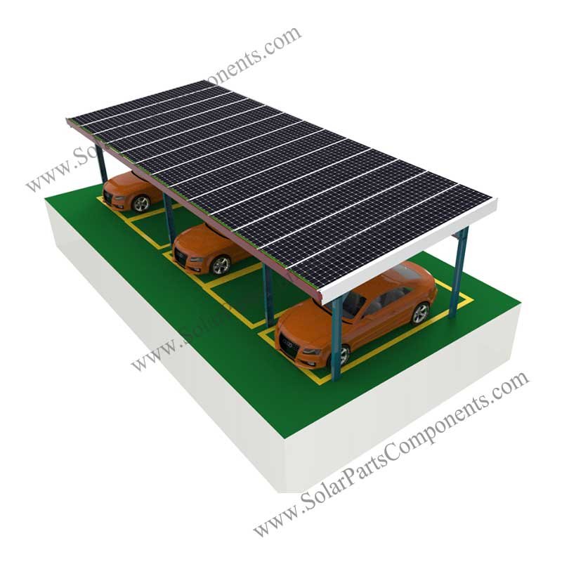 Four poles solar carport
