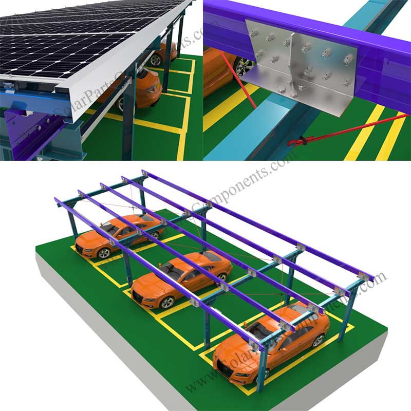 New Four poles solar carport