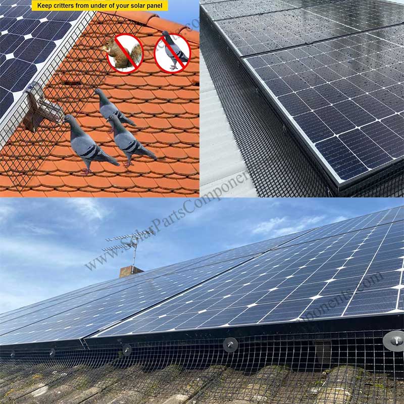 Solar panel bird guards