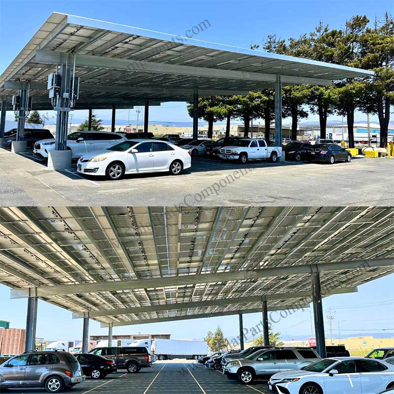 Steel Double Rows solar carport with high wind-resistant