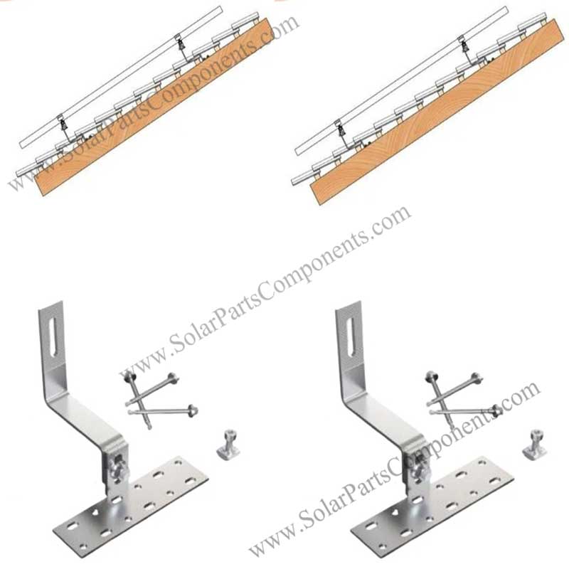 Solar Tile Roof Hooks Adjustable Side Mount Rail