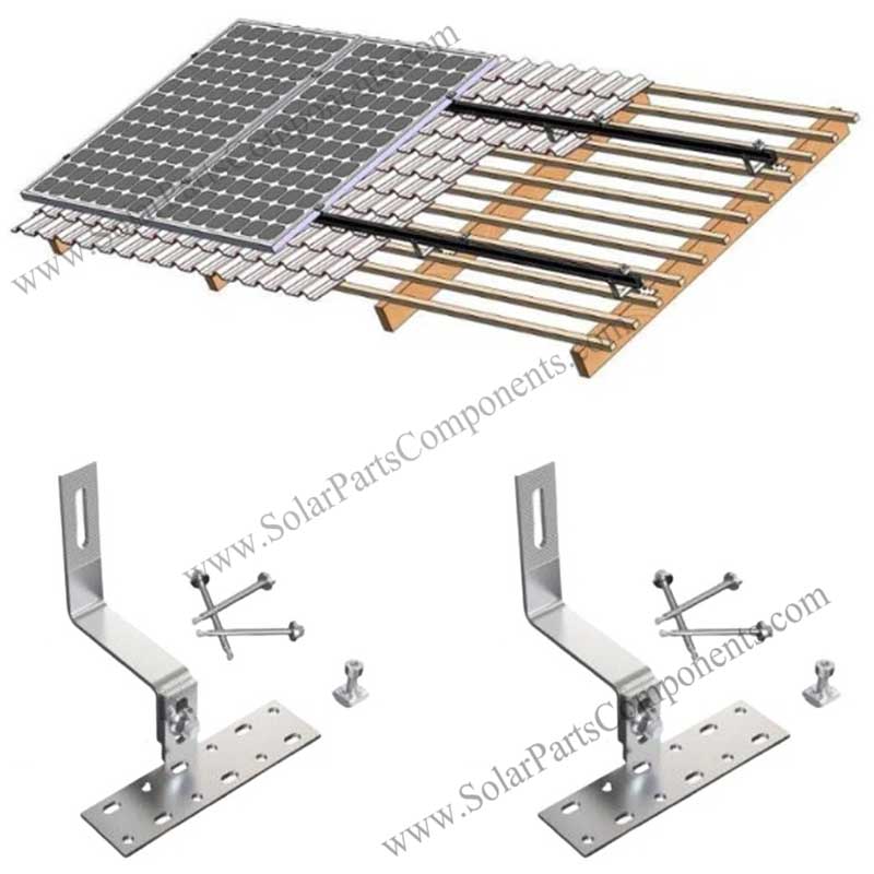 Solar Tile Roof Hooks Adjustable Side Mount Rails