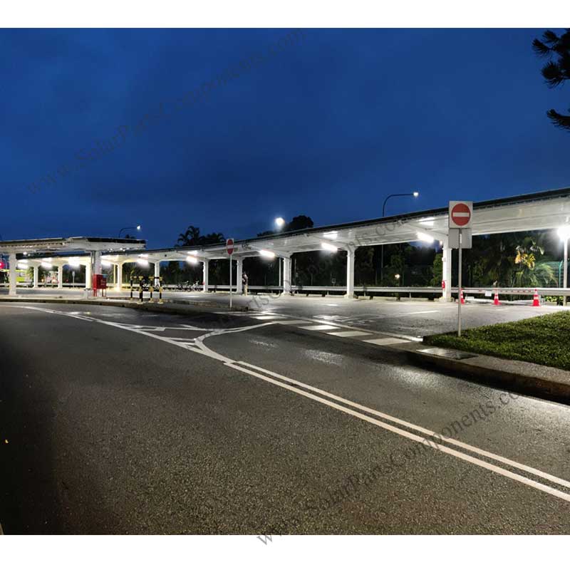 cantilever galvanized steel solar carport project with charging stations