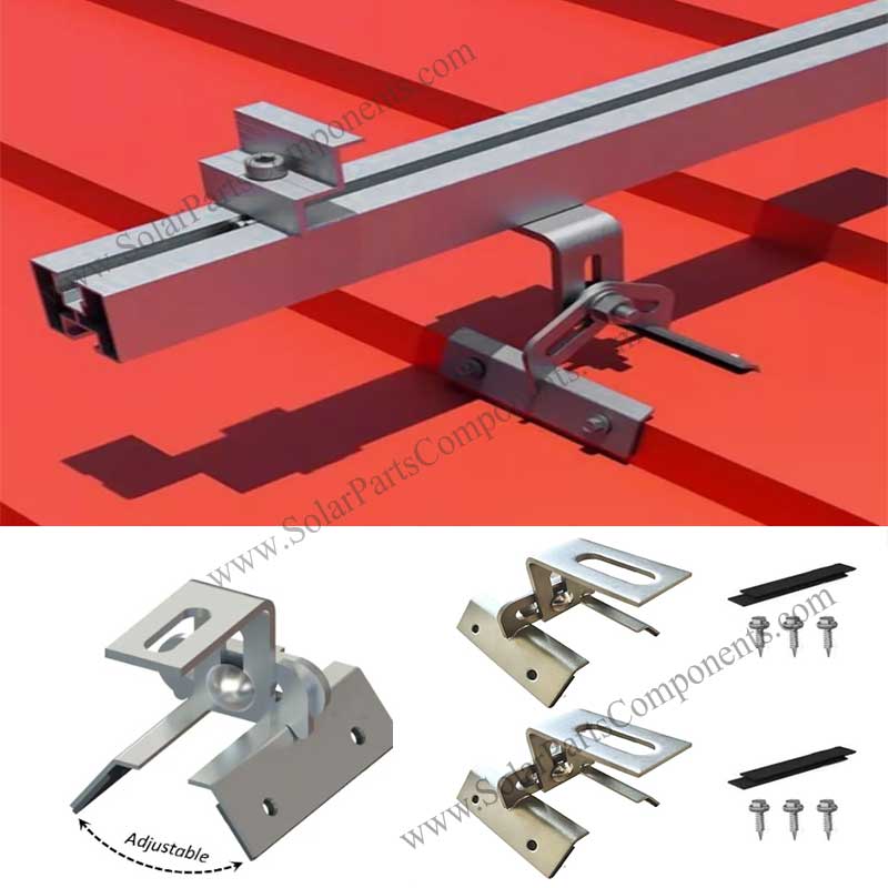 Solar Adjustable Clamp for Trapezoidal Sheet