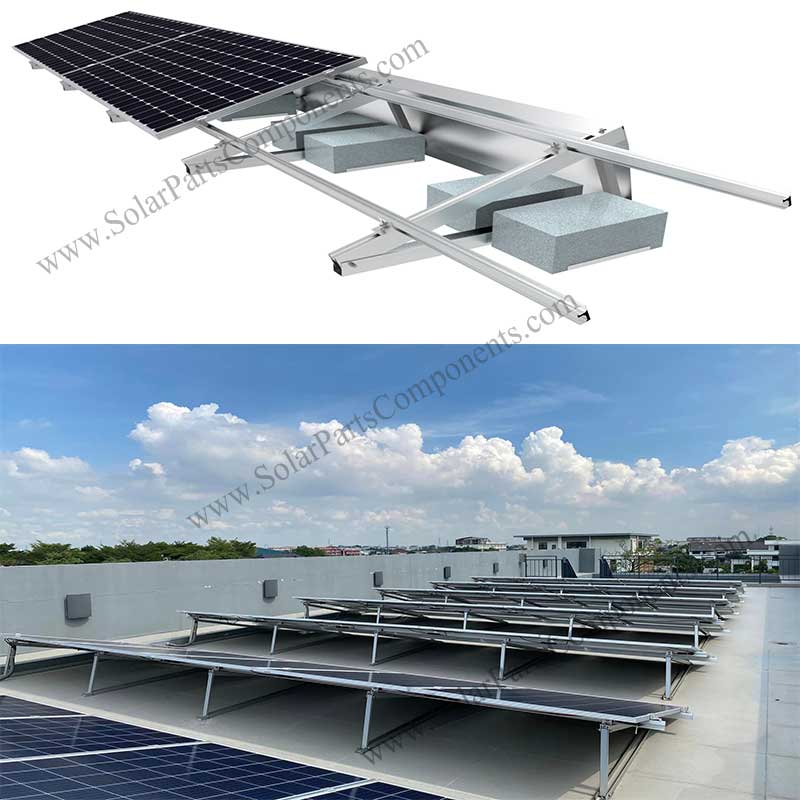 No Roof Penetrations Triangle ballast Solar mounting
