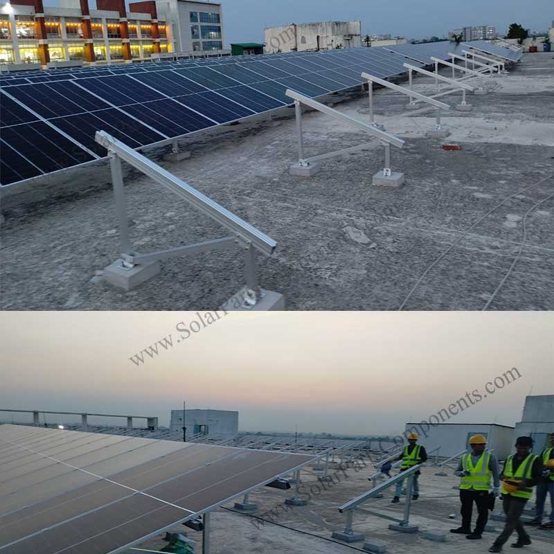 Aluminium roof solar structure with great anti-corrosion