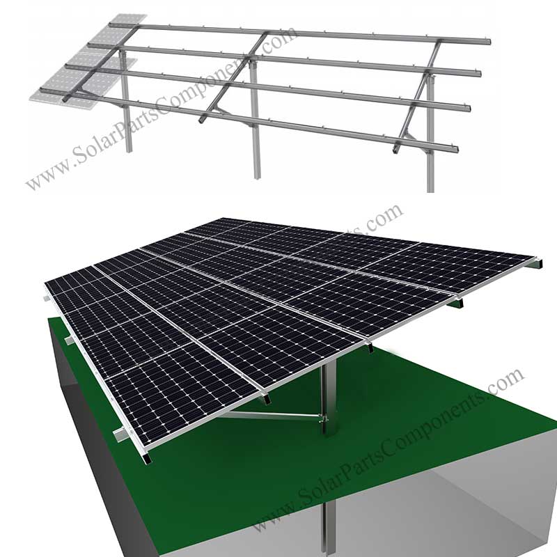 Solar Driven Pile Ground Mount with shingle post