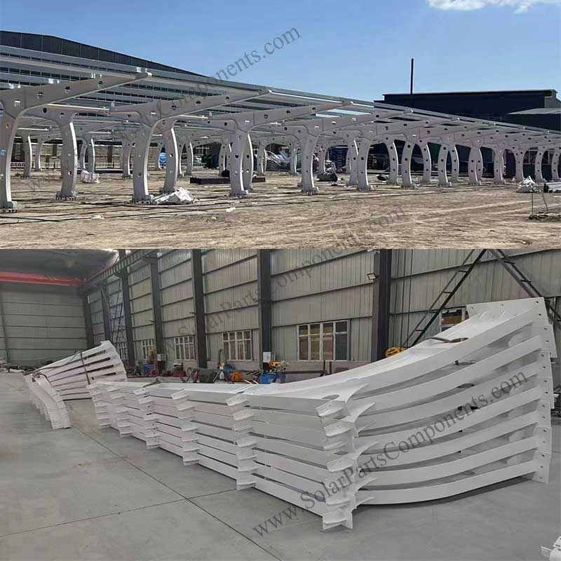 Solar carport mounting structures