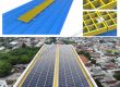 Fiberglass solar roof walkway