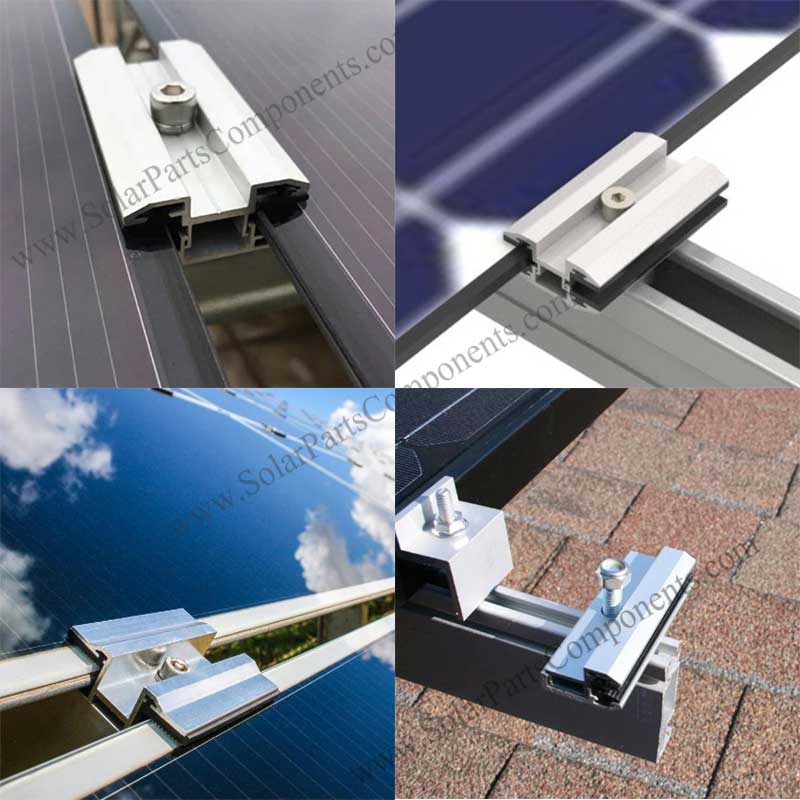 Thin film solar module clamps