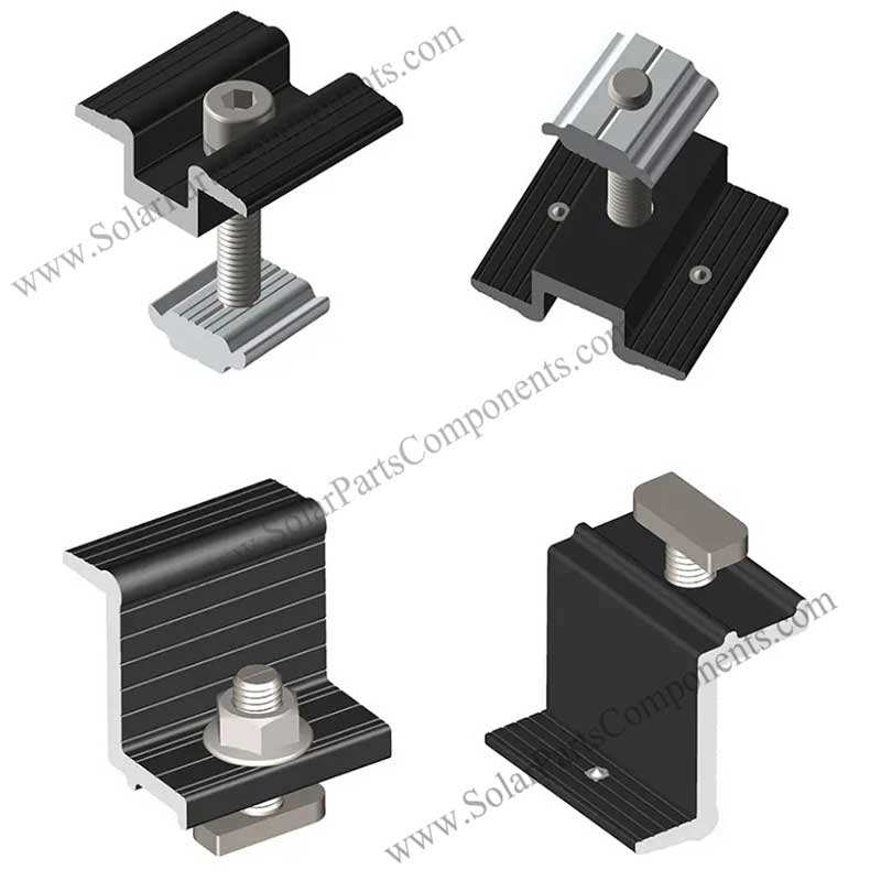 PV clamps with grounding pin