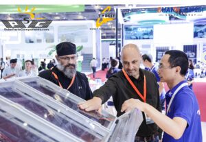 XIAMEN TOP BEST TECH CO., LTD SNEC 2025 Booth showcasing solar panels and storage solutions in Shanghai
