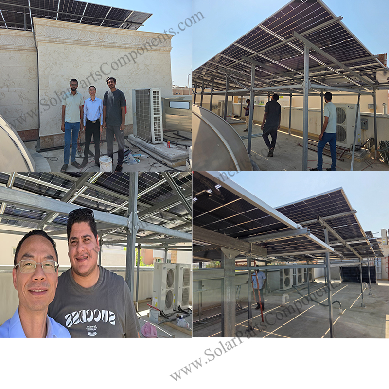 Flat roof solar panel mounting