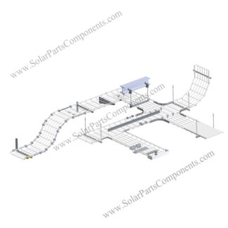 Wire mesh cable tray for solar mounting systems